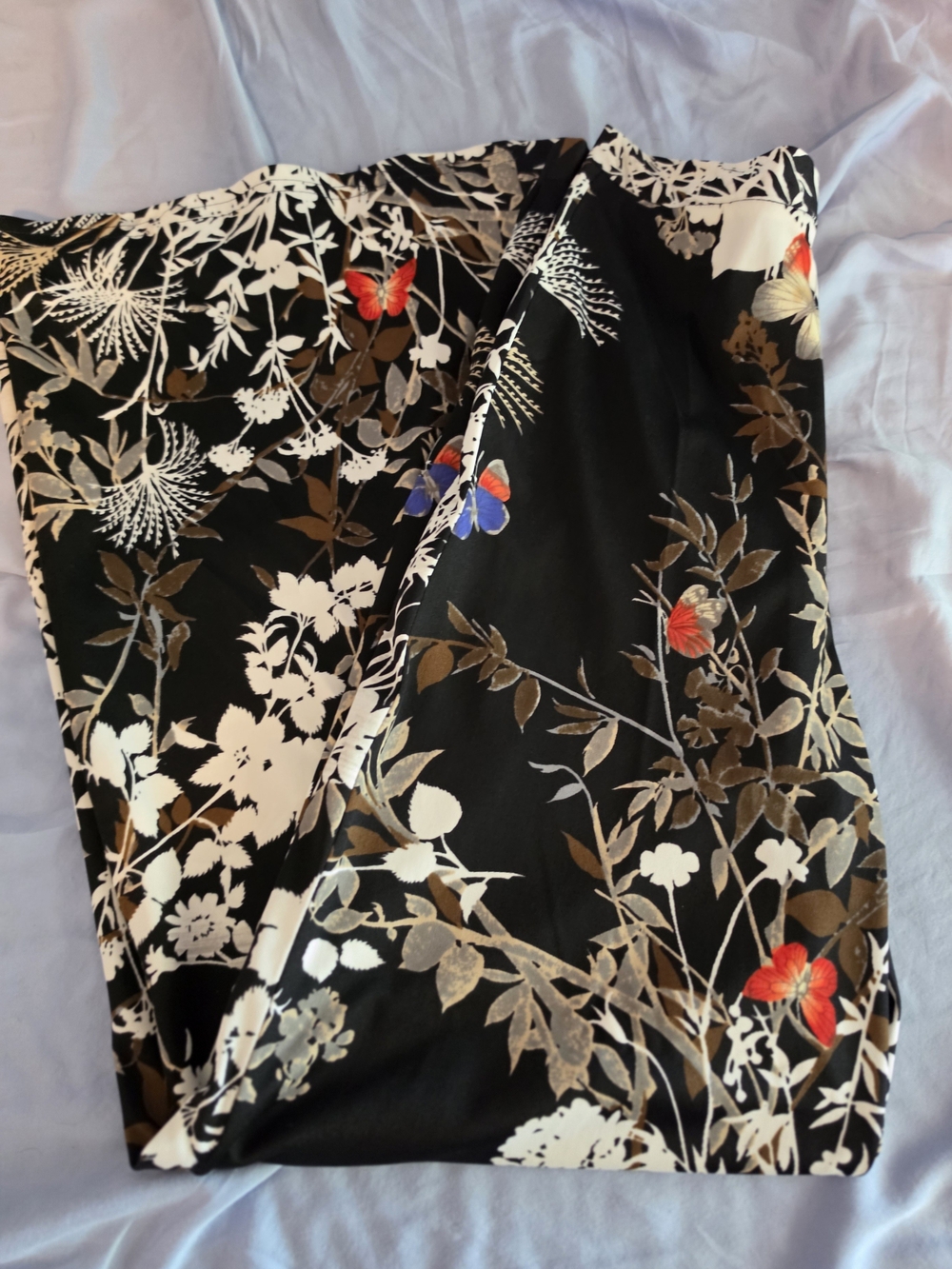 Vintage Women’s Black Floral Bellbottom Pants